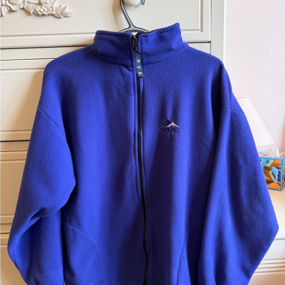 Vintage Purple Fleece Zip-Up Jacket